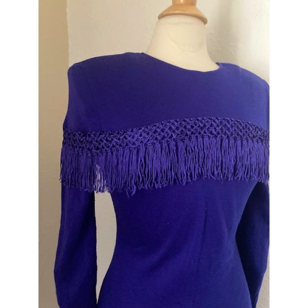 Vintage 80's Purple FRINGE Dress - Blanche Devereaux Dress Size 7/8